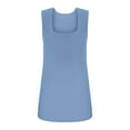 thumbnail image 5 of RYRJJ Summer Tank Tops for Women Square Neck Loose Fit Casual Tunics Fashion Flowy Sleeveless Side Slit T Shirts(Light Blue,M), 5 of 6