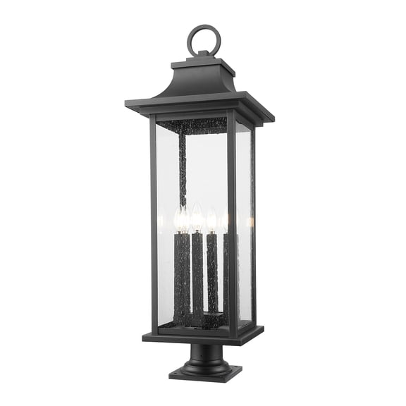 Z-Lite 5017Phxlr-533Pm Tiberius 6 Light 37" Tall Pier Mount Post Light - Black