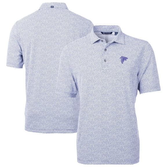 Men's Cutter & Buck Purple Atlanta Falcons Virtue Eco Pique Botanical Print Recycled Polo