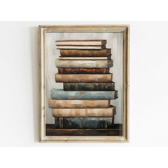 Dopaprint UNFRAMED PAPER POSTER Books Wall Art, Book Lovers Art Print, Reading Book Decor, Old Books Decor, Vintage Book Painting, Bookworm Gifts, Art Wall Art, Modern Wall Decor Art