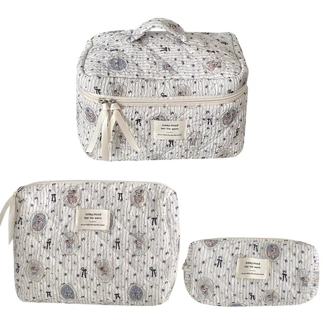Bolsa Maquillaje con Diseño Oso Acolchado, Bolsa Organizadora Cosméticos, Bolsa Almacenamiento Maquillaje Estético, Bolsa Artículos Tocador con Diseño Oso , Bolsa Cosméticos