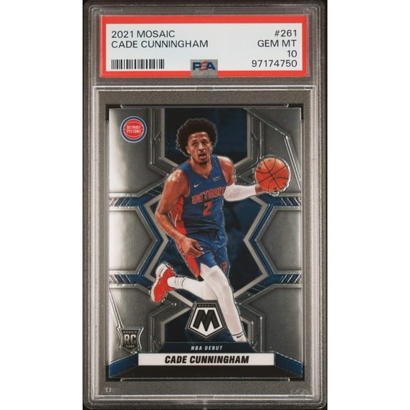 Graded 2021 Panini Mosaic Cade Cunningham #261 Rookie RC Basketball Card PSA 10 Gem Mint