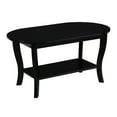 thumbnail image 2 of Convenience Concepts Classic Storage Oval Medium Density Fiberboard Coffee Table with Shelf, Black, 2 of 5