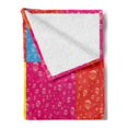 thumbnail image 2 of Colorful Soft Flannel Fleece Throw Blanket, Vivid Geometrical Themed Continuous Pattern with Raindrops on Abstract Squares, Cozy Plush for Indoor and Outdoor Use, 70" x 90", Multicolor, by Ambesonne, 2 of 5