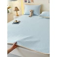 thumbnail image 2 of Cooling Queen Mattress Pad Set (3 Piece) - Honeycomb Breathable Mattress Protector with 2 Pillow Shams, Light Gray / Light Blue, 70.86" x 78.7", Not Include Pillow, 2 of 9