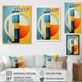 thumbnail image 4 of Designart "Bold Bauhaus Coral and Yellow Mid Century" Abstract Floater Framed Wall Decor, 4 of 7