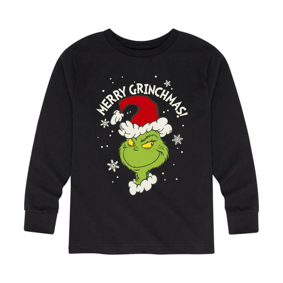 Dr Seuss Merry Grinchmas Cotton Long Sleeve Graphic T-Shirt (Kids)