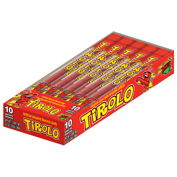 Zumba Pica Tirolo Tamarind Candy Straws, Chewy Mexican Candies, 10 Count