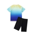 thumbnail image 3 of Boys Rash Guard Set - 2 Piece UPF50+ Sun Protection Quick Dry Short Sleeve Swim Shirt & Swim Trunks for Boys, 3 of 6