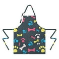 thumbnail image 2 of Cool Pet Background Dog Paw Apron-Garden Aprons for Women with Pockets-Cotton Linen Waterproof Kitchen Cooking Gardening Aprons Adjustable for Kitchen,Cooking,BBQ and Salon 33x27 Inch, 2 of 7