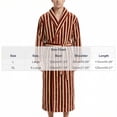 thumbnail image 2 of SHTXOZHI Flannel Sleepwear for Men Striped Bathrobe Adjustable Belt Long Robes Fleece Loungewear Winter Warm Homewear, 2 of 6