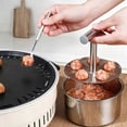 thumbnail image 6 of Small 6-Hole Low Profile Stainless Steel Meatball Maker, Hand Press Meatball Maker Tool, Portable Meat Ball Maker Tool, Mini Manual Meatball Mold for Home Kitchen Small Batch Cooking, 6 of 7