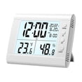 thumbnail image 2 of Reloj despertador digital de gran tamaño con pantalla digital, reloj multifuncional de mesa para el hogar. Blanco, 2 of 9