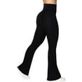 thumbnail image 3 of Flare Yoga Pants, Crossover Yoga Pants with Tummy Control, High-Waisted and Wide Leg, 3 of 5