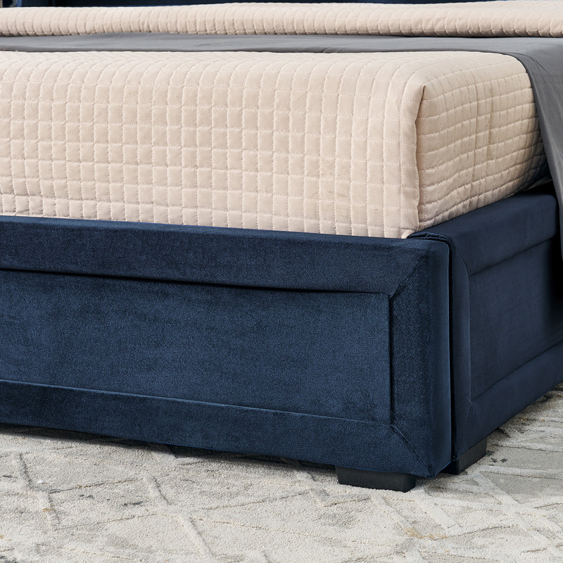 Queen/King Size Modern Upholstered Platform Bed Frame, Velvet Storage Bed with Headboard, Side Bookcases & Drawers Nightstand