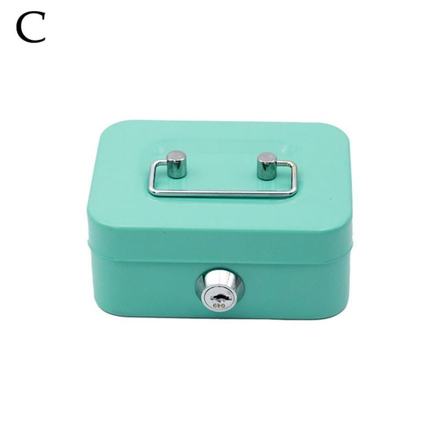Boîte de Rangement Portable Créative Petite Boîte de Rangement avec Clé Boîte à Monnaie avec Serrure