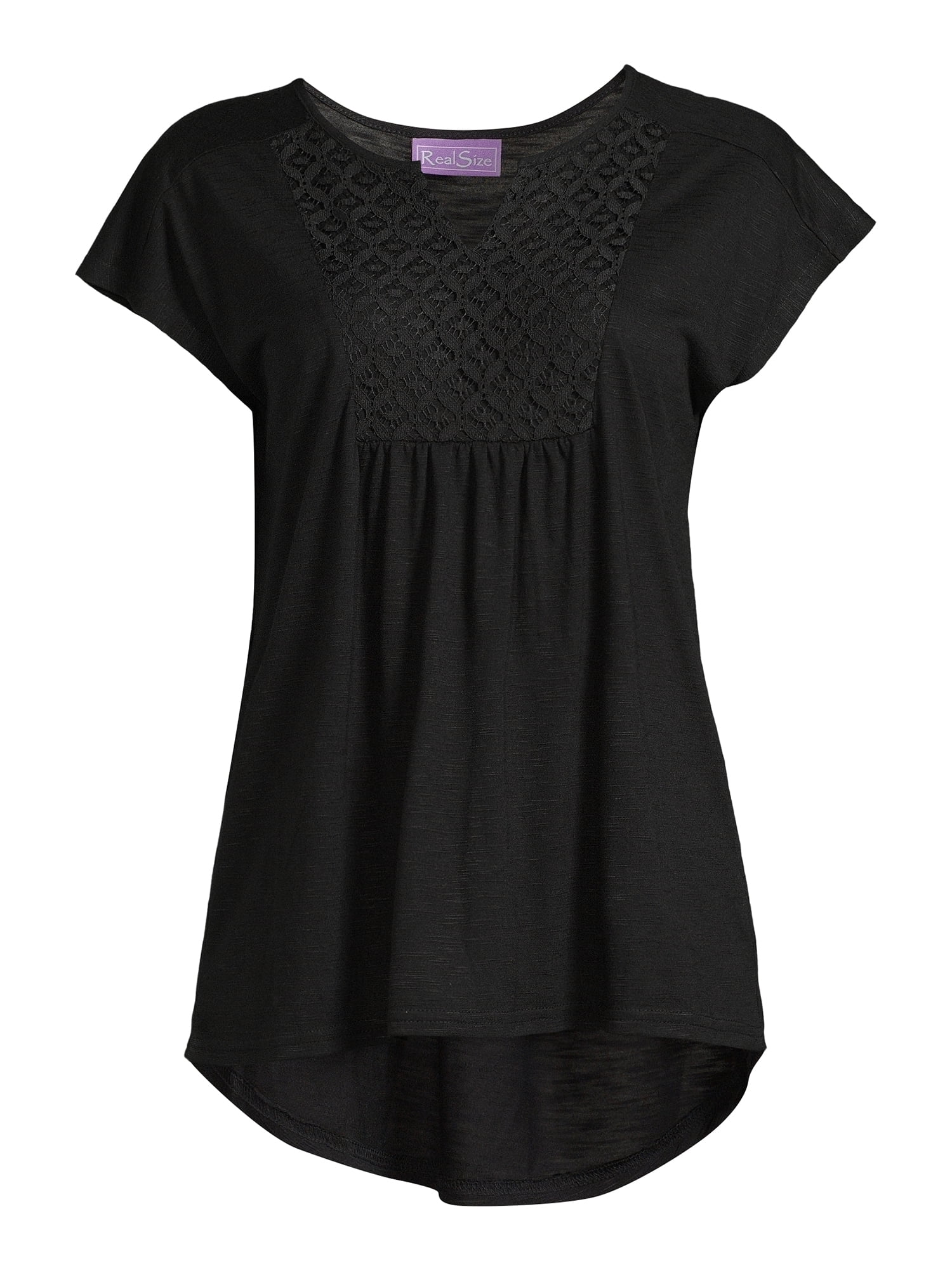 Real Size Women's Crochet Bib Tunic Top, Women's and Women's Plus XS-4X