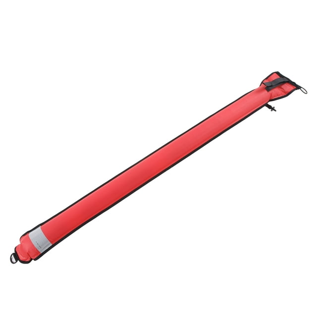 150x15cm Nylon Scuba Diving Marker Buoy, Inflatable Marker Signal Tube Reflective Strips, D Ring for Convenient Hanging