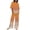 Orange, variant on Two Piece Pajamas for Women Plus Size Casual Lounge Sets Gradient Color Loose Fit Lounge Printed 1/2 Sleeve Crewneck Round Hem T-Shirts Elastic Long Wide-Leg Pants S-5XL