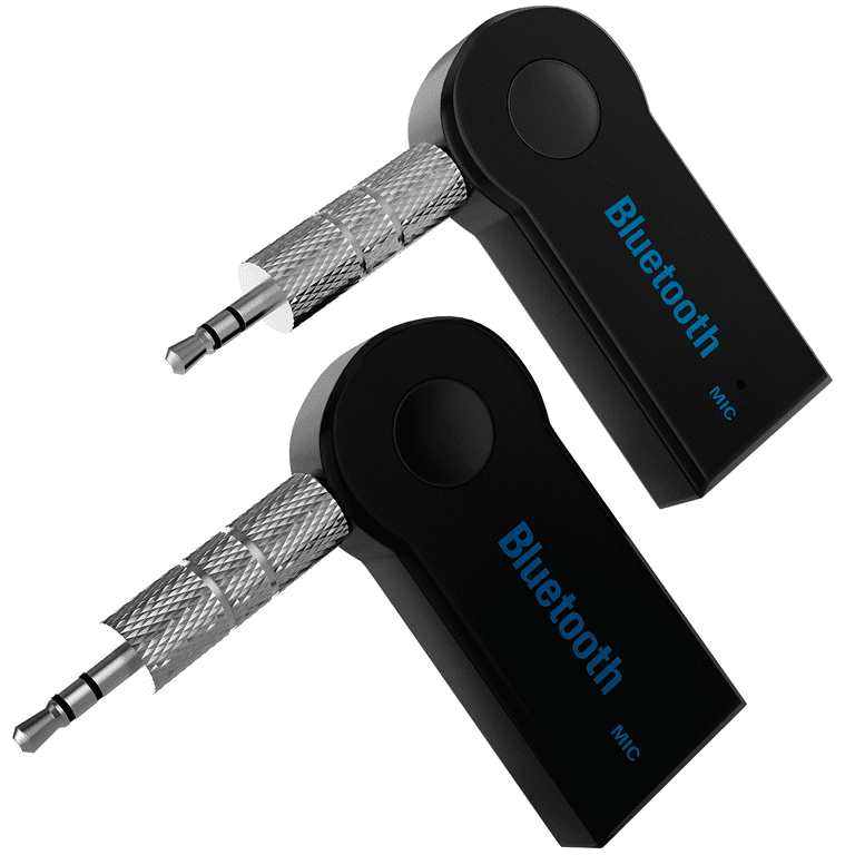 2-Pack] Portable Bluetooth Receiver, Wireless Aux Adapter for Music  Streaming, Handsfree Calls, Dual Device Connection, for Car, Home Stereo,  Headphones, Speakers, Black 