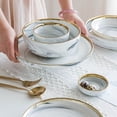 thumbnail image 3 of Ceramic Dinner Plates Set Dishes Marble Design Steak Food Plate Salad Soup Bowl Dessert Cake Plate Dinnerware Set for Restaurant, 3 of 7