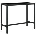 thumbnail image 1 of vidaXL Garden Bar Table Black 130x60x110 cm Poly Rattan and Glass, 1 of 6