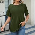thumbnail image 2 of Womens Tops 2025 Fashion Plus Size Button Short Sleeve V-neck Casual T-shirt Loose Shirt Short Sleeve V-neck Top/shirt, 2 of 9