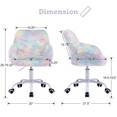 thumbnail image 2 of Dayalane Kids Desk Chair, Adjustable Swivel Faux Fur Study Chair with Armrests, Comfy Upholstered Computer Chair for Boys and Girls, Cute Computer Chair for Children, Rainbow-Blue, 2 of 7