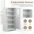 thumbnail image 5 of YYEAN Bathroom Floor Cabinet, Kitchen Pantry Cupboard with 2 Glass Doors & 3 Adjustable Shelves, Modern Storage Organizer Cabinet for Living Room, Kitchen, Entryway, Office -White, 5 of 6