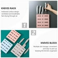 thumbnail image 4 of Raindrops Pink Kitchenware Knives Holder with Premium PP Material for Wall Storage 5 Slot Design, 4 of 6