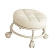 thumbnail image 4 of Taburete con ruedas y asiento bajo, robusto, de baja altura, para adultos y niños, con ruedas giratorias Blanco, 4 of 9
