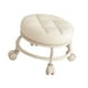 thumbnail image 4 of Taburete bajo con ruedas, asiento bajo con ruedas, moderno, para adultos y niños, de baja altura, de cuero PU para Blanco, 4 of 9