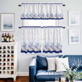 thumbnail image 2 of Blue Coastal Shell Kitchen Curtains Sets for Windows 24 Inch Length, Nautical Starfish Seahorse Conch Rod Pocket Window Treatments Tier Curtains and Valances Set for Bedroom/Bathroom, 2 of 8
