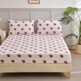 thumbnail image 3 of Chezmoi Collection Kids/Teens Sports Fitted Sheet, Queen Size 2-Pack – 2 Fitted Sheets + 4 Pillowcases (No Flat Sheet) - Soft Microfiber Fitted Sheet Set – White Brown Football Print, 3 of 9