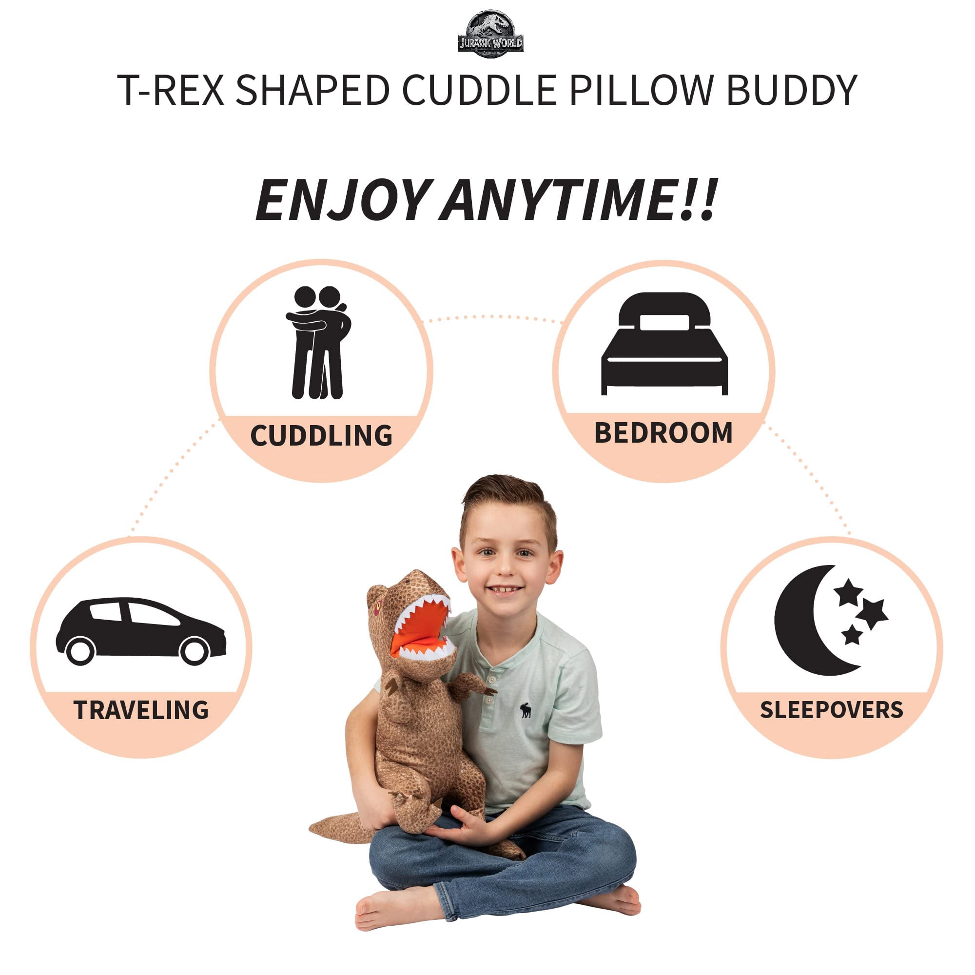 Jurassic World Tyrannosaurs Rex, T-Rex Dinosaur Plush Large Pillow