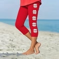 thumbnail image 2 of Ugoldhm Little Girls Athletic Capri Leggings Summer Stretch Running Workout Baseball Print Kids Yoga Pants Size 2-13, 2 of 4