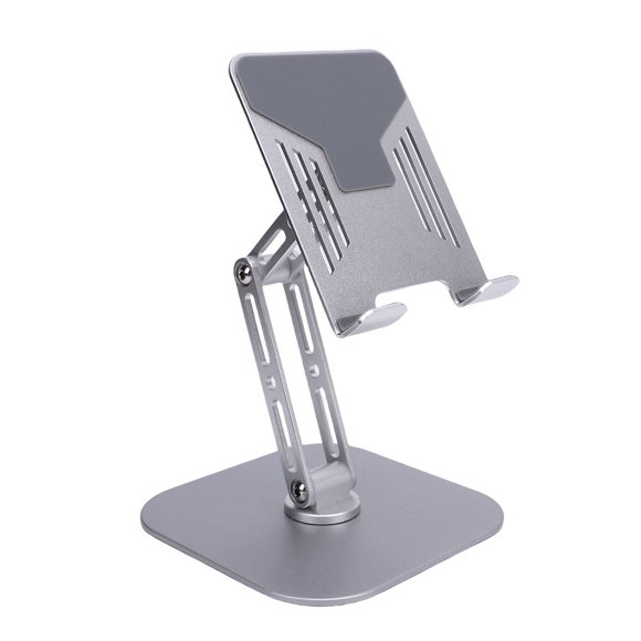 Metal Desktop Tablet Holder, Adjustable 360 Rotation Multiple Angles Desk Tablet Stand for Cell Phone
