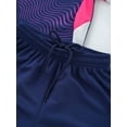 thumbnail image 6 of Hansber Kids Boys Summer Outfits Striped Short Sleeve T-Shirt with Shorts Set Basketball Football Navy Blue 4XS, 6 of 7