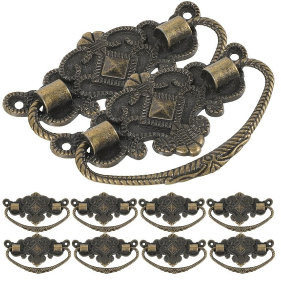 Minkissy 10Pcs Cabinet Handles Aged Bronze for Furniture 2.87X1.73X0.35in