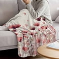thumbnail image 3 of Pink Flowers Blanket Soft Cozy Warm Throw Blanket for Couch, Plush Fuzzy Flannel Fleece Blankets for Sofa, Spring Watercolor Botanical Floral Beige Bed Blankets Lightweight Gifts for Women, 32"x48", 3 of 9