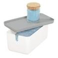 iDesign Cade Lidded Storage Bin, White/Gray