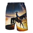 thumbnail image 4 of Balery Azure Sky Western Desert Cowboy Traje de Baño Estilo Hawaiano para Hombre, Shorts de Secado Rápido con Bolsillos-XX-Large, 4 of 6