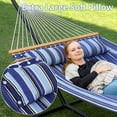 thumbnail image 4 of Hamac Double d'Extérieur avec Support, Hamac Portable Robuste avec Support en Acier Ajustable pour Patio, Jardin, Plage, Cour Arrière, Comprend un Sac de Transport, 4 of 7