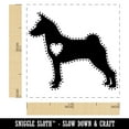thumbnail image 2 of Basenji Dog with Heart Self-Inking Rubber Stamp Ink Stamper - Yellow Ink - Small 1 Inch, 2 of 7