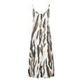 thumbnail image 5 of Gamivast Dresses for Women Spaghetti Strap V Neck Loose Fit Flowy Maxi Dress Geometric Striped Print Asymmetrical Hem Comfy Casual Beach Vacation Summer Dresses, 5 of 5