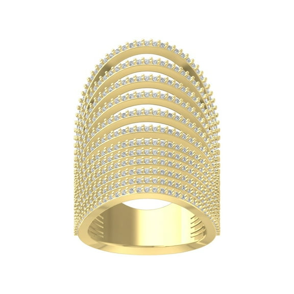 Araiya Fine Jewelry 14K Yellow Gold Round Diamond Fashion Band Ring (1 1/2 cttw, I-J Color, I2-I3 Clarity), Size 7.5