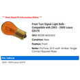 thumbnail image 2 of Front Turn Signal Light Bulb - Compatible with 2003 - 2009 GX470 2004 2005 2006 2007 2008, 2 of 2