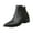 Black, variant on XIMIN Women's Mid Ankle Boot Pointed Toe Classic Chelsea Ankle Booties Waterproof Leather Side Zipper Stacked Low Heel Comfortable Casual Travel Boot