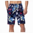 thumbnail image 2 of KPOPLK Mens Casual Shorts Elastic Waist Drawstring Loose Fit Summer Beach Vacation Shorts with Pockets(White,XXXXL), 2 of 8