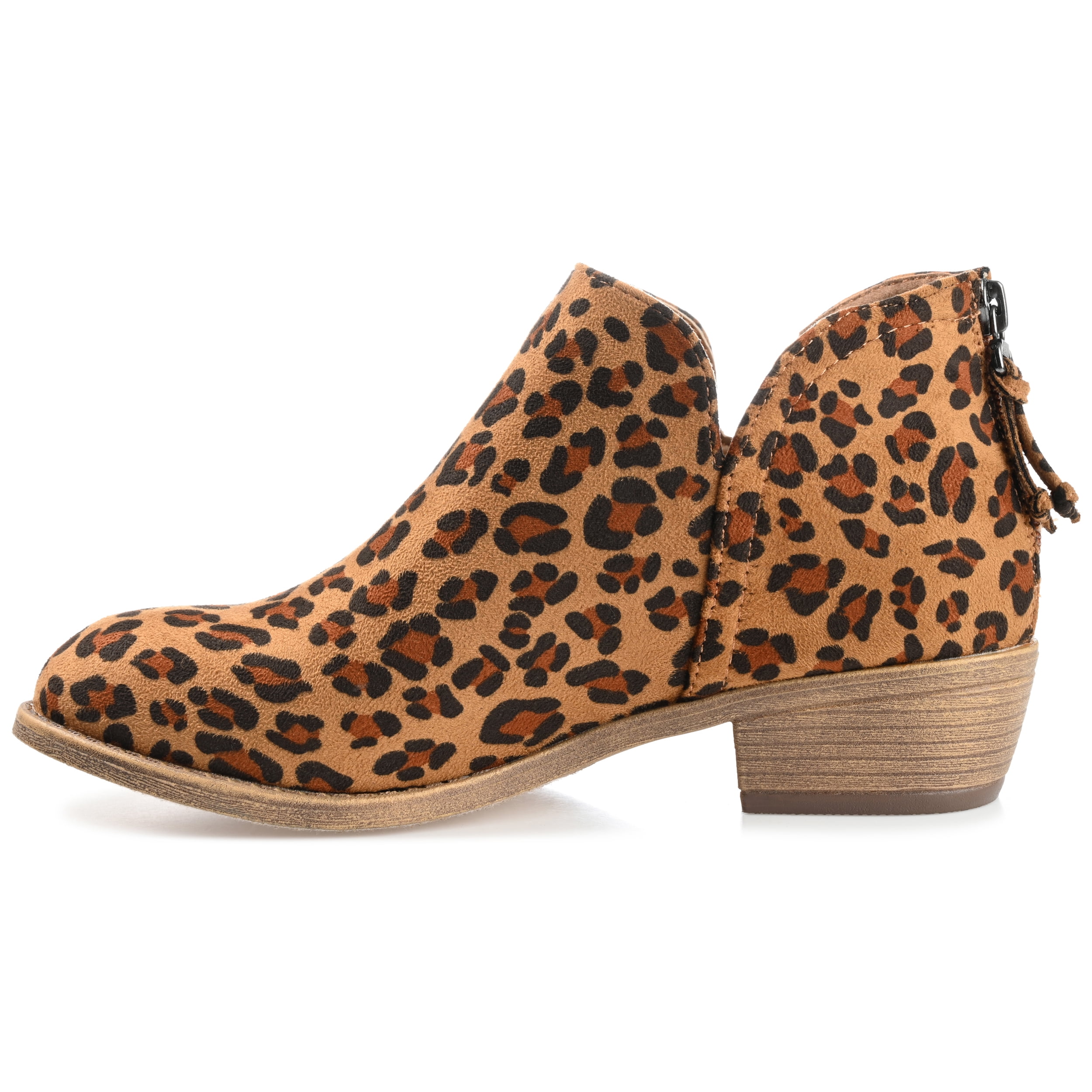 Journee Womens Livvy Back Heel Zip Stacked Heel Booties, Widths Available